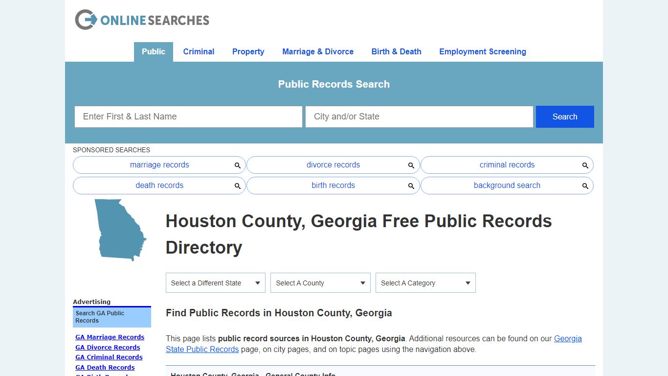 Houston County, Georgia Public Records Directory
